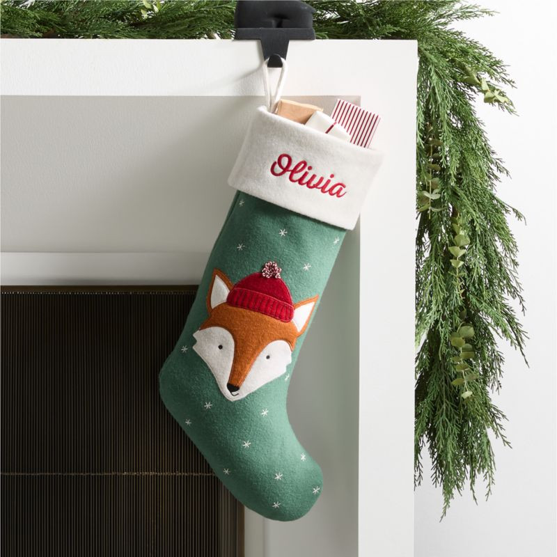 Festive Friends Felt Fox Kids Christmas Stocking + Reviews | Crate & Kids | Crate & Barrel