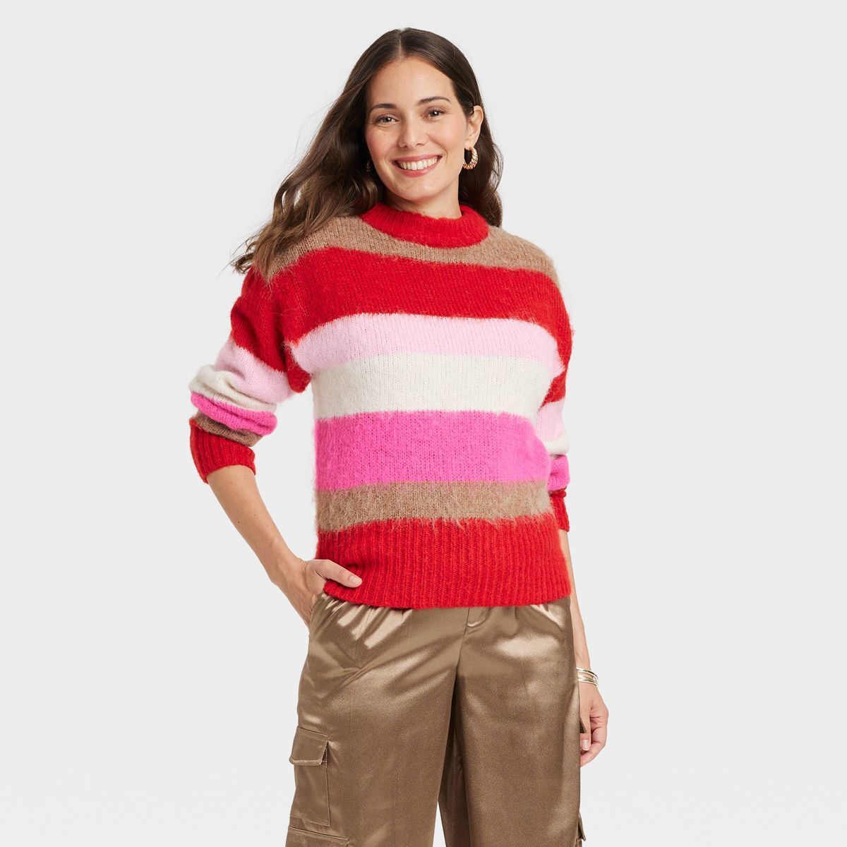 Women's Crewneck Brushed Pullover Sweater - A New Day™ | Target