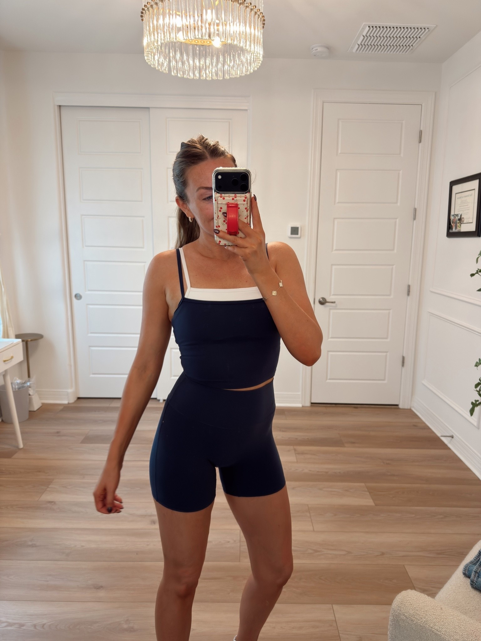 Workout set I’m loving! Wearing small top and medium shorts