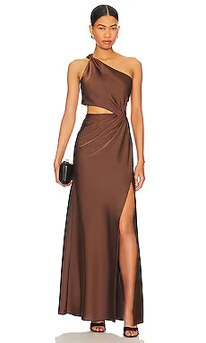 MISHA Kristin Gown in Umber Brown from Revolve.com | Revolve Clothing (Global)