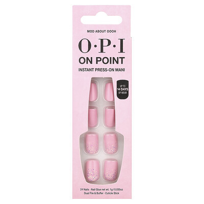 OPI, On Point, Instant Press-On Mani, Short Length, Mod About Oooh, 27 Piece Kit | iHerb