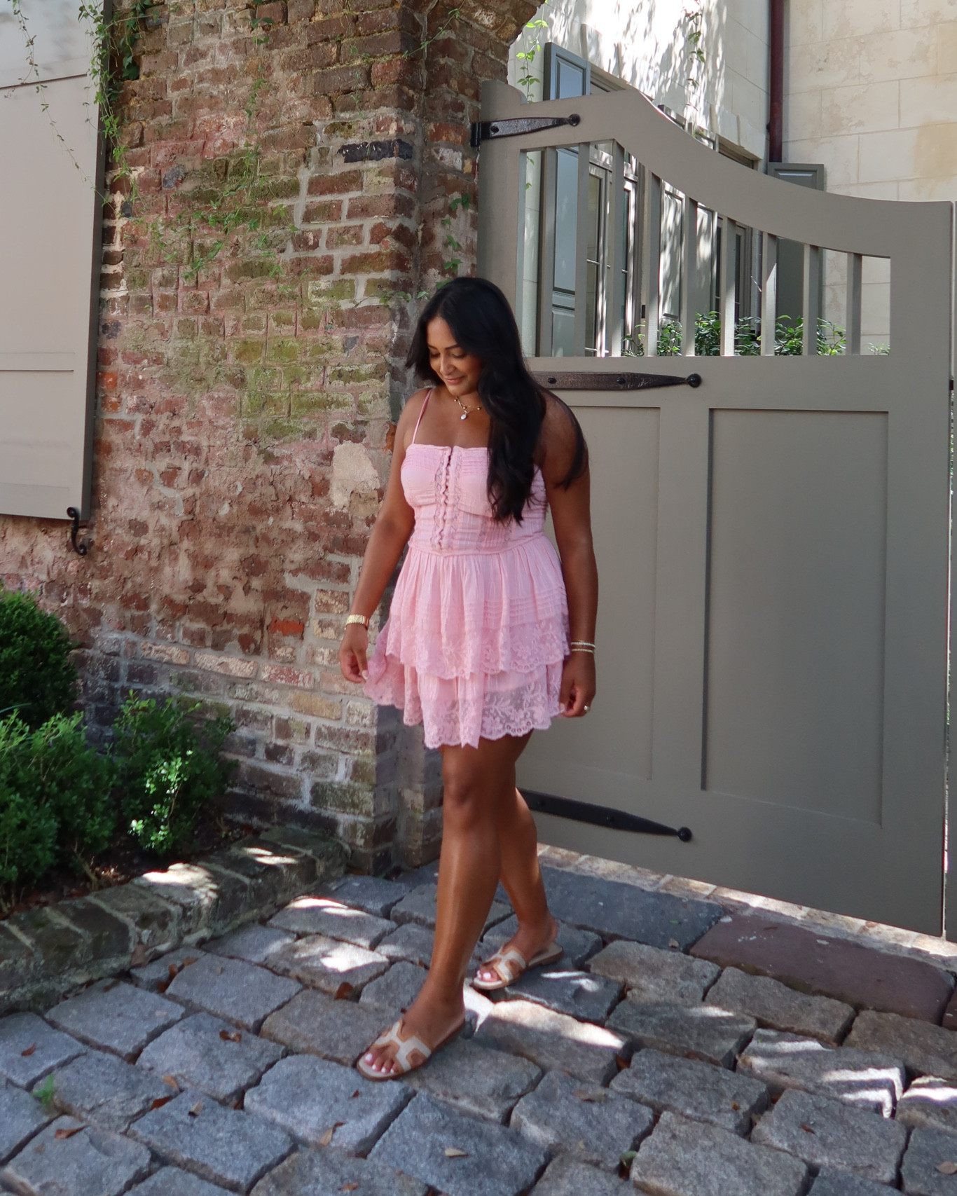 melody mini dress Tan Floral Print Satin Mini Dress