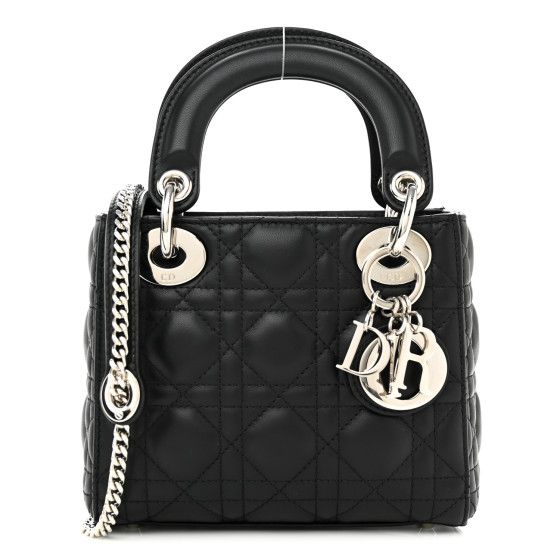 Lambskin Cannage Mini Lady Dior Black | FASHIONPHILE (US)