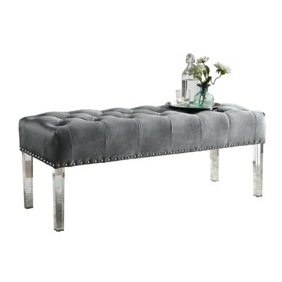 Velvet Bedroom Bench With Acrylic Legs And Elegant Padding Upholstered Seat Design | Wayfair North America