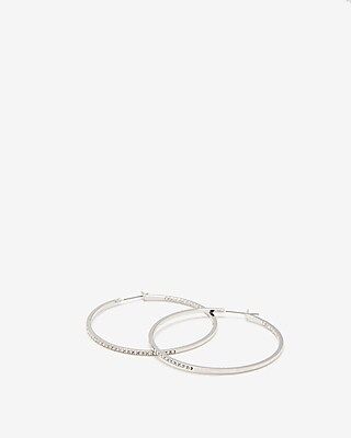 Pave Hoop Earrings | Express