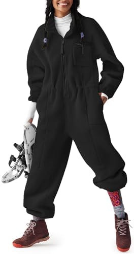 Yousify Womens Fleece Jumpsuits Onesie Winter Warm Overalls Casual Loose Ladies Ski Suit Outfits ... | Amazon (US)