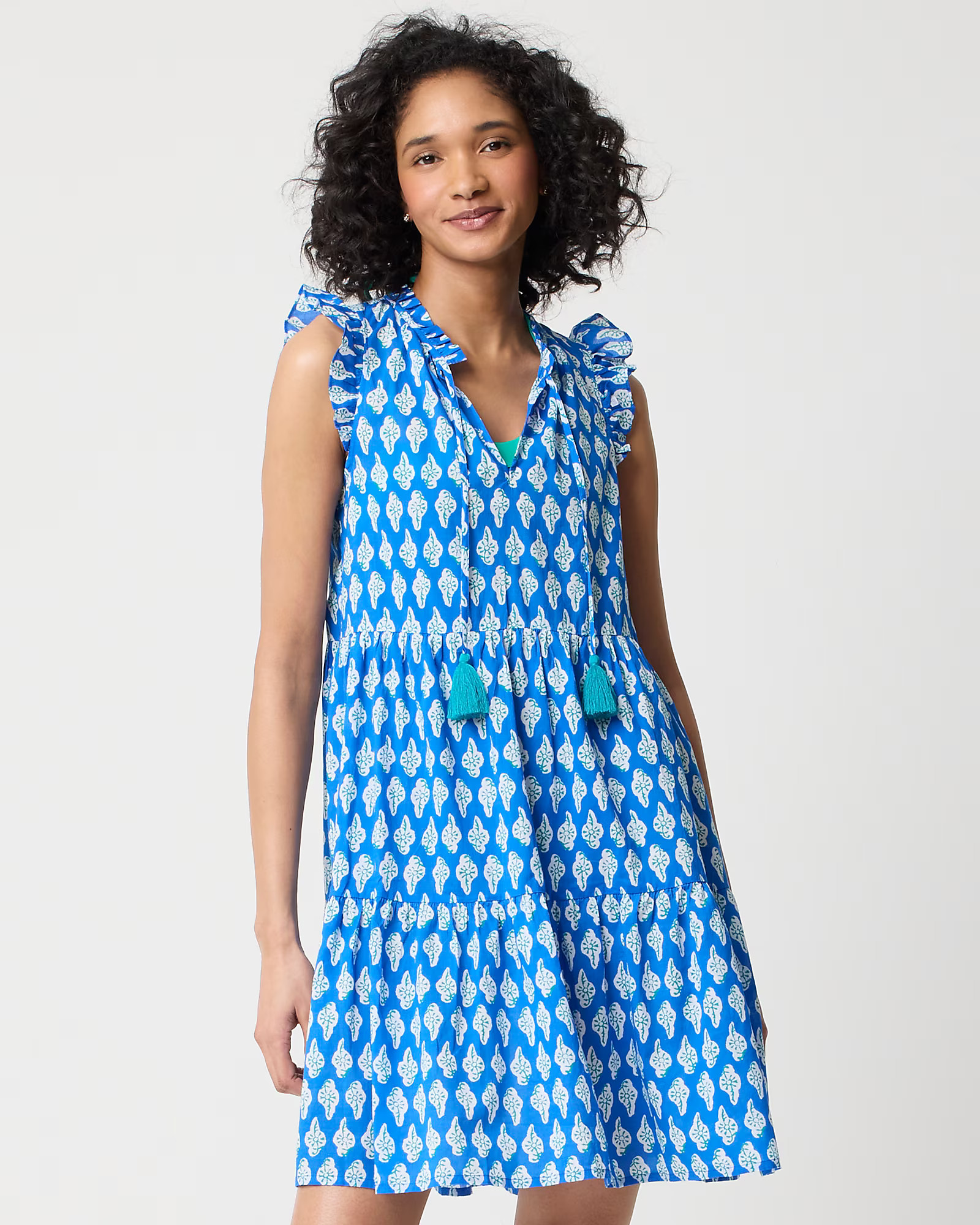 Ruffle-sleeve tiered beach dress | J.Crew Factory