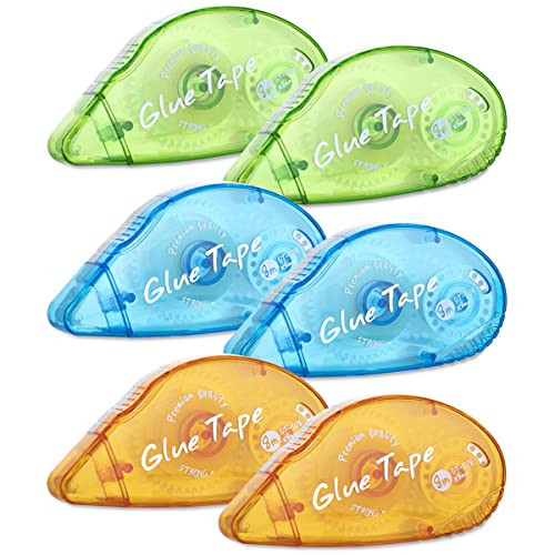 XUXU 6 Pack Double Sided Tape Roller, Scrapbooking Tape, Permanent Adhesive Tape Dispenser Runner for Crafts and Arts Projects, Photo-Safe, 0.3-inch by 315-Inch | Amazon (US)