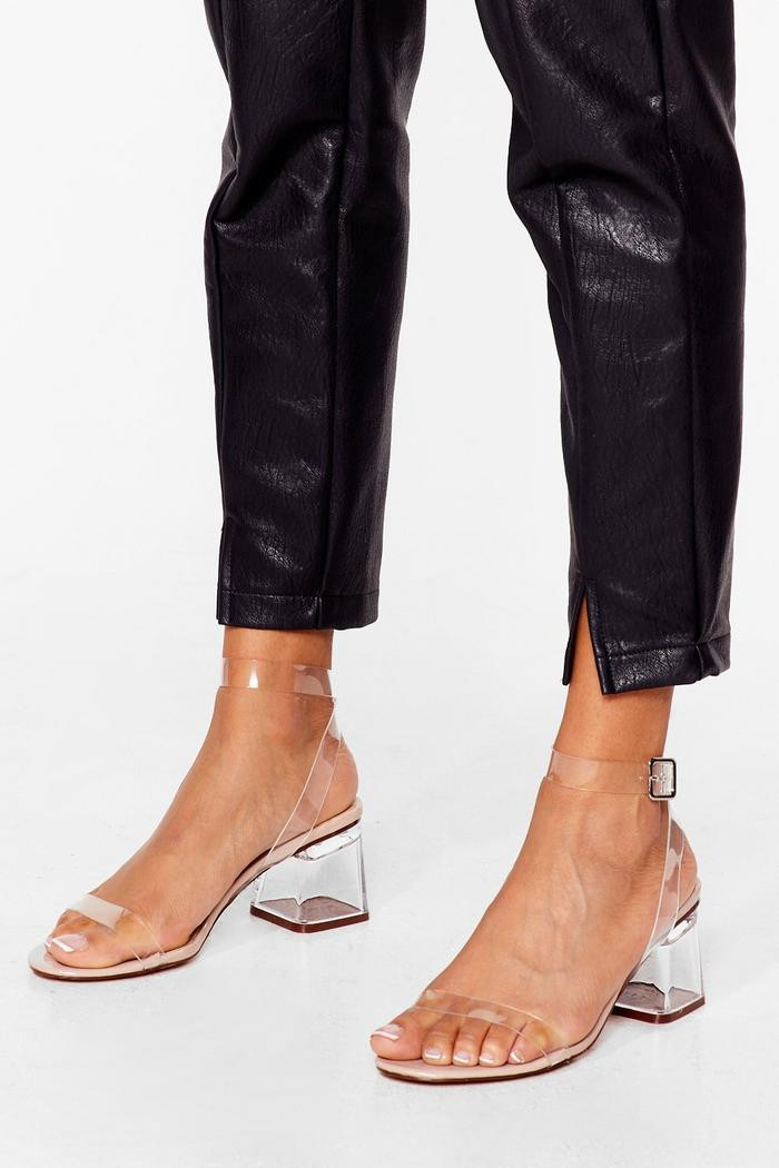 Clear Strap Low Block Heels | Nasty Gal (US)