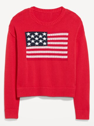 Seaside Cotton Long-Sleeve Flag Sweater | Old Navy (US)