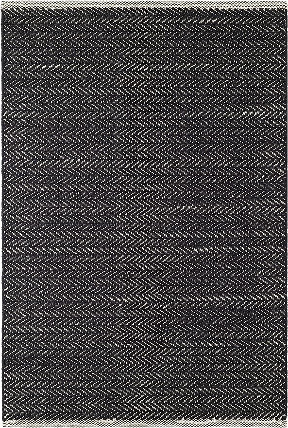 Dash and Albert Herringbone Accent Rug - 9' x 12' Black - Herringbone Pattern Handwoven Cotton Ru... | Amazon (US)