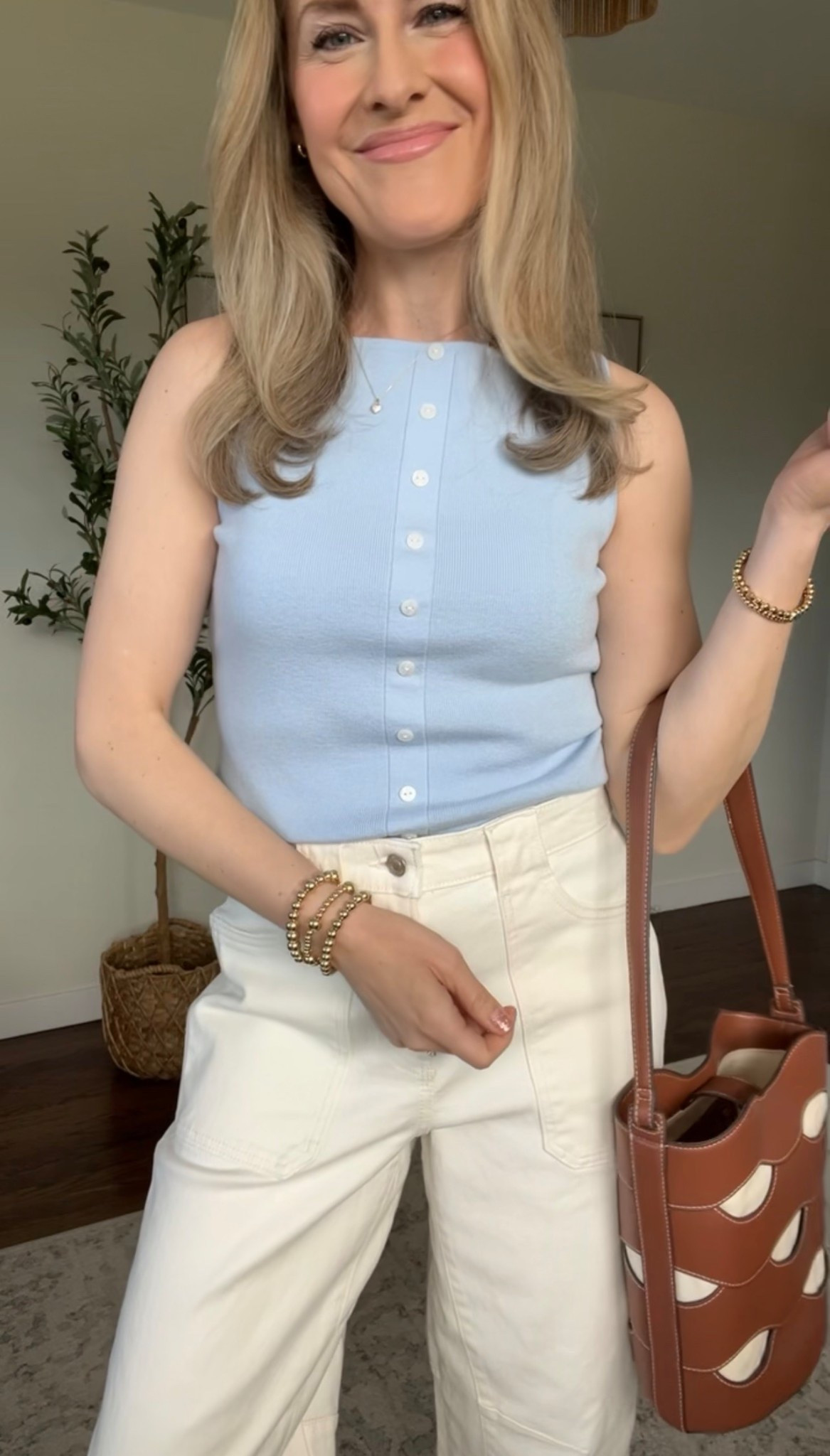 Walmart button detail sweater tank, soft and stretchy, this would be a great work top with trousers. Fit is tts, I’m in a small. #walmartfashion 

#LTKOver40