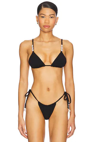 La Porte Kendall Bikini Top in Black from Revolve.com | Revolve Clothing (Global)