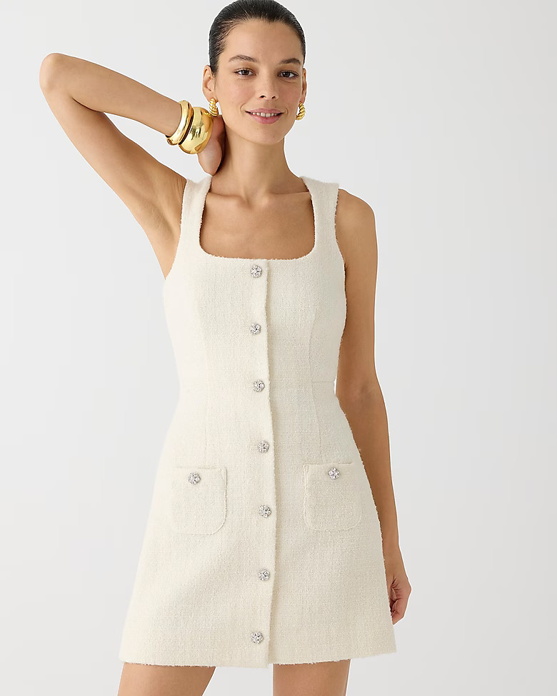 newSophia sleeveless dress with jewel buttons$268.00NaturalSelect A SizeSize & Fit InformationVie... | J. Crew US