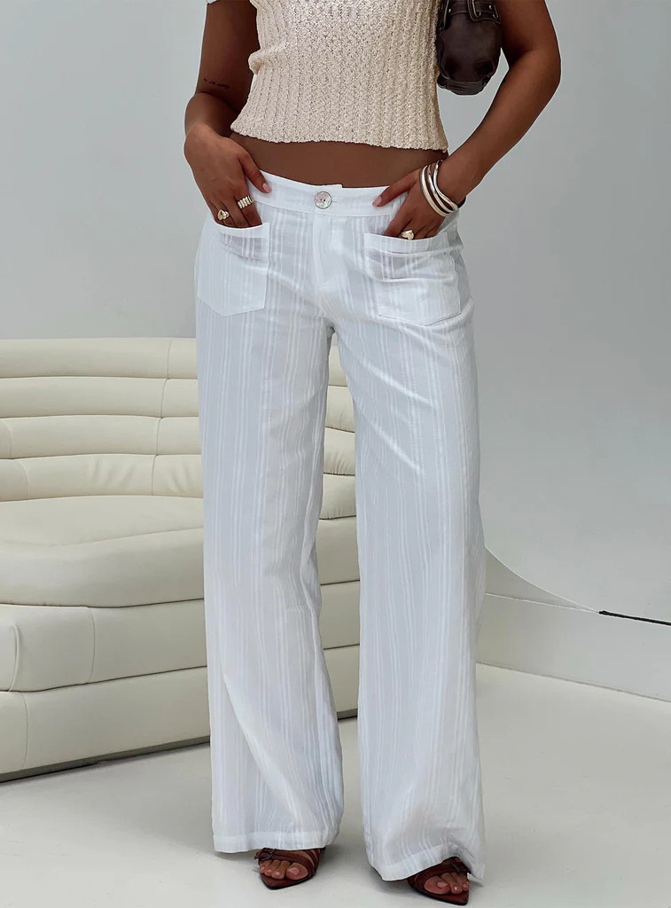 Vendi Low Rise Pant White | Princess Polly US