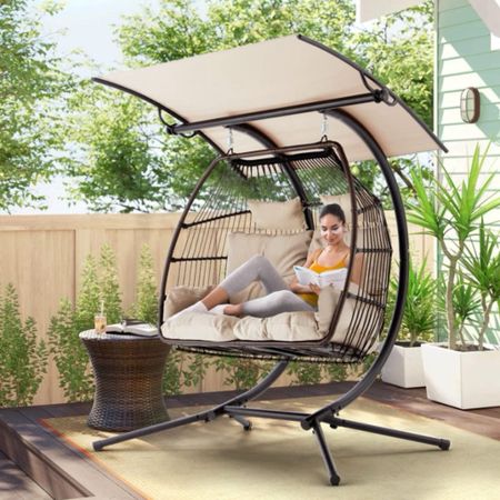 Enjoy a new swing chair for the warmer weather! The Millisent 2 Person Porch Swing with Canopy is under $400.

Keywords: Swing chair, egg chair, patio chair, patio, patio furniture 

#LTKSaleAlert #LTKHome #LTKSeasonal
