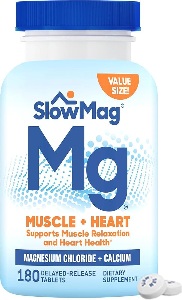 SlowMag Muscle + Heart Magnesium Chloride with Calcium Supplement to Support Muscle Relaxation, O... | Amazon (US)