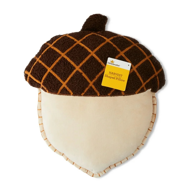 Harvest Brown Acorn Decorative Pillow, 14.5 in, by Way To Celebrate - Walmart.com | Walmart (US)