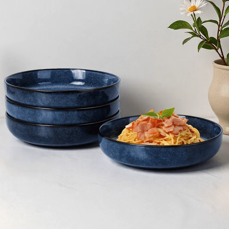 Onader Pasta Bowls Set of 4, 35oz Large Pasta Bowls for Serving, Wide Bowl Plates for Kitchen, Do... | Walmart (US)