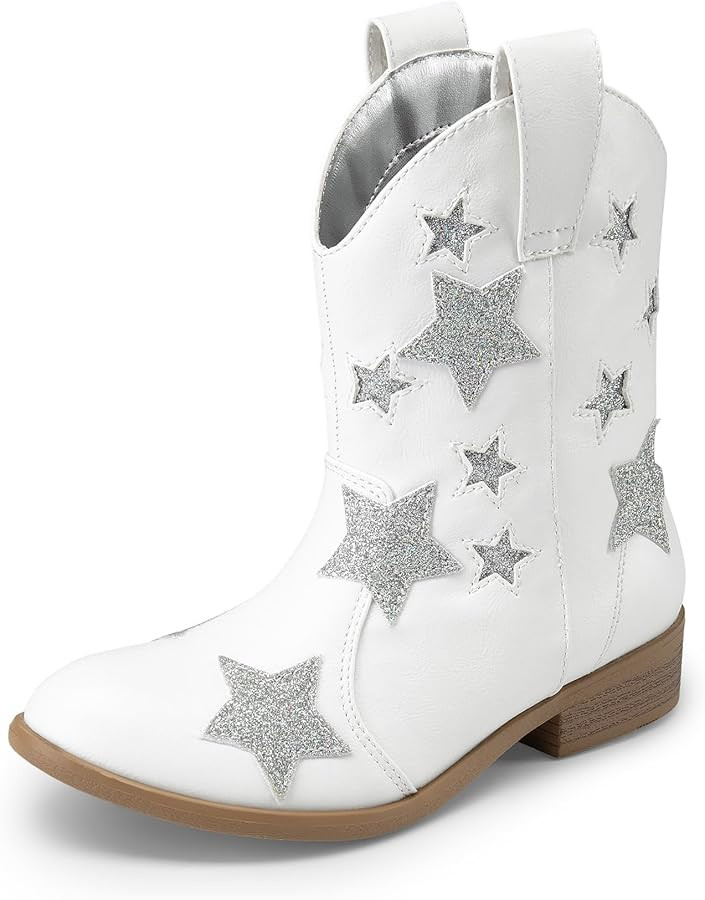 DREAM PAIRS Girls Cowgirl Boots Cowboy Western Mid Calf Star Boots for Kids | Amazon (US)