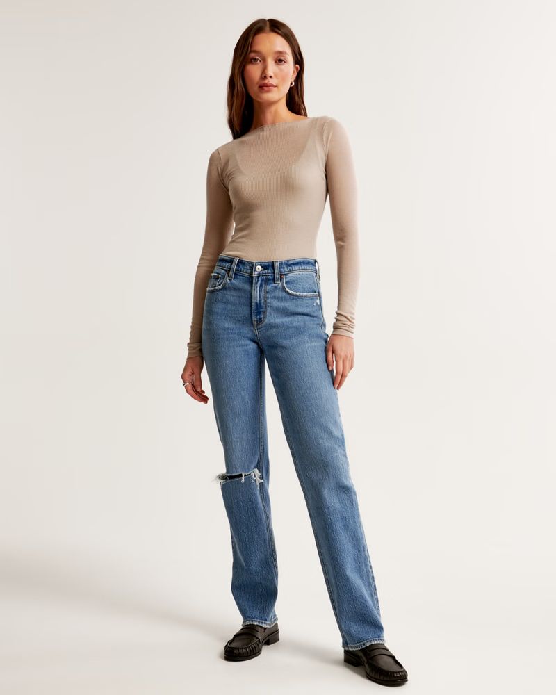 Mid Rise 90s Straight Jean | Abercrombie & Fitch (US)