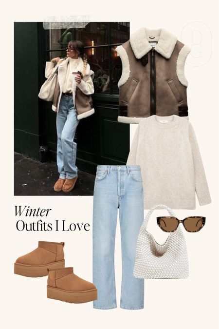 Winter Outfit Idea // winter coat, winter outfit inspo, winter outfits, cold weather outfit, shearling vest, Uggs outfit

#LTKstyletip #LTKsalealert #LTKSeasonal