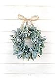 Farmhouse Wreath, Lambs Ear Wreath, Farmhouse Decor, Spring Wreath, Summer Wreath, Small Wreath, Min | Amazon (US)