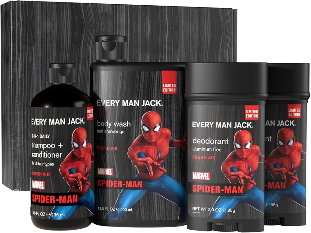 Every Man Jack Spider-Man Body Set - Perfect for Every Guy & Marvel-Lover - Bath and Body Marvel ... | Amazon (US)