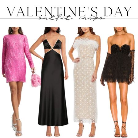 Valentine’s Day, Valentine’s Outfit Inspo, Pink Dress, Sequin Dress, Pink Sequin Dress, Black Silk Dress, Midi Dress, Sequin Midi, Feathers, Feather Dress, Lace Dress, Black Lace Dress, Black Lace Mini Dress, Dress with Gloves, Dillards, Revolve, Lulus

#LTKunder100 #LTKSeasonal