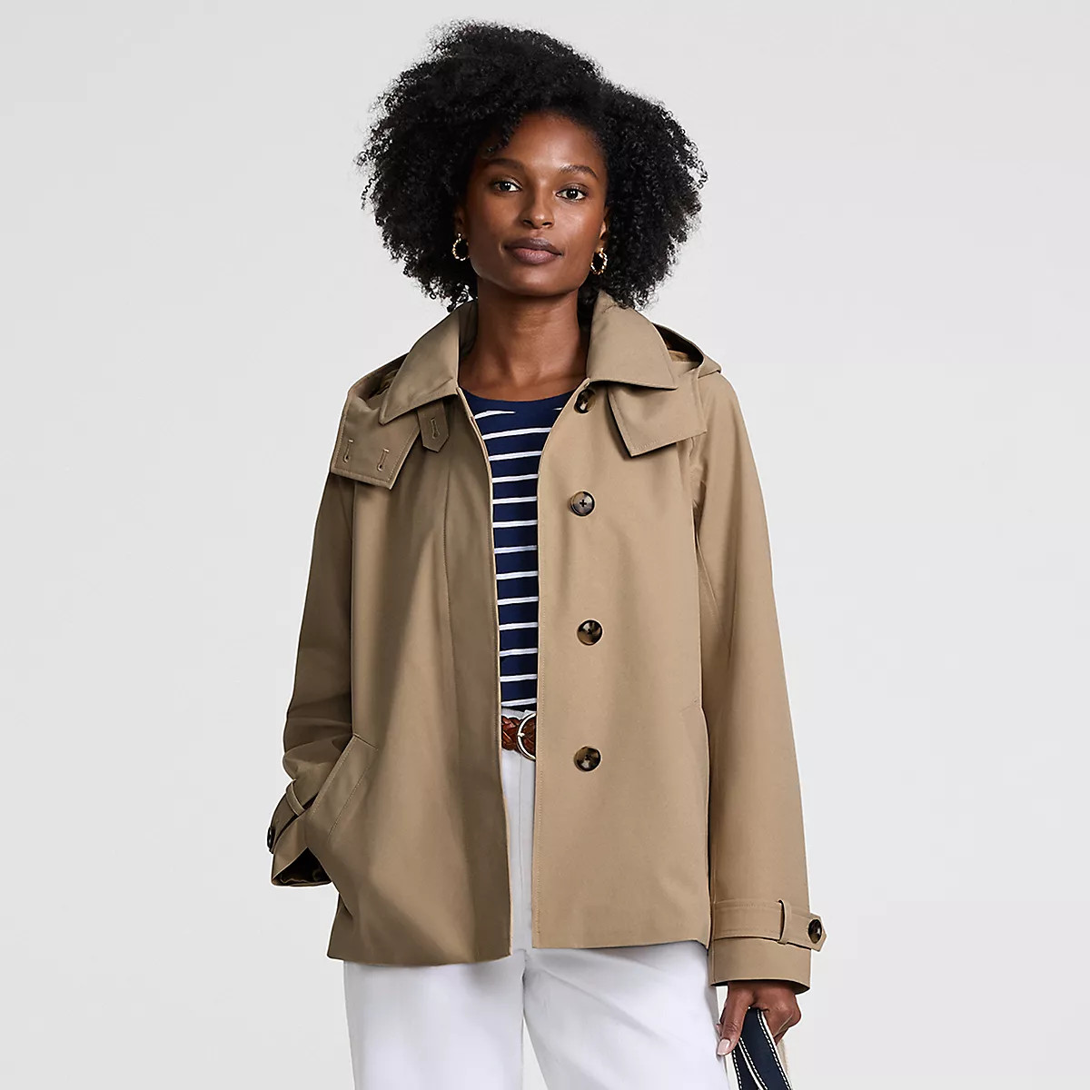 Womens Squall Waterproof Hooded Short Mac Jacket | Lands' End (US)