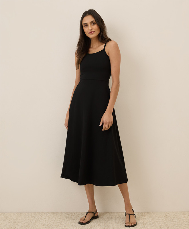 Women’s Fit & Flare Midi Dress made with Organic Cotton | Pact | Pact Apparel