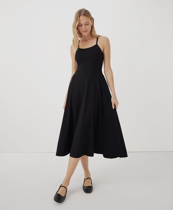 Women’s Fit & Flare Midi Dress made with Organic Cotton | Pact | Pact Apparel