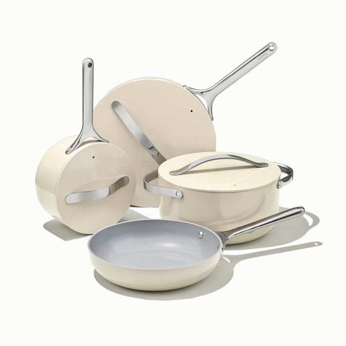 Caraway Non-Toxic Ceramic Nonstick Cookware Set, Cream | Williams-Sonoma