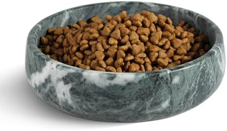 Green Marble Dog Bowl, 6lbs Non-Slip,Non-Tipping Heavy Dogs Food Bowl, Large Dog Dish, Weighted F... | Amazon (US)