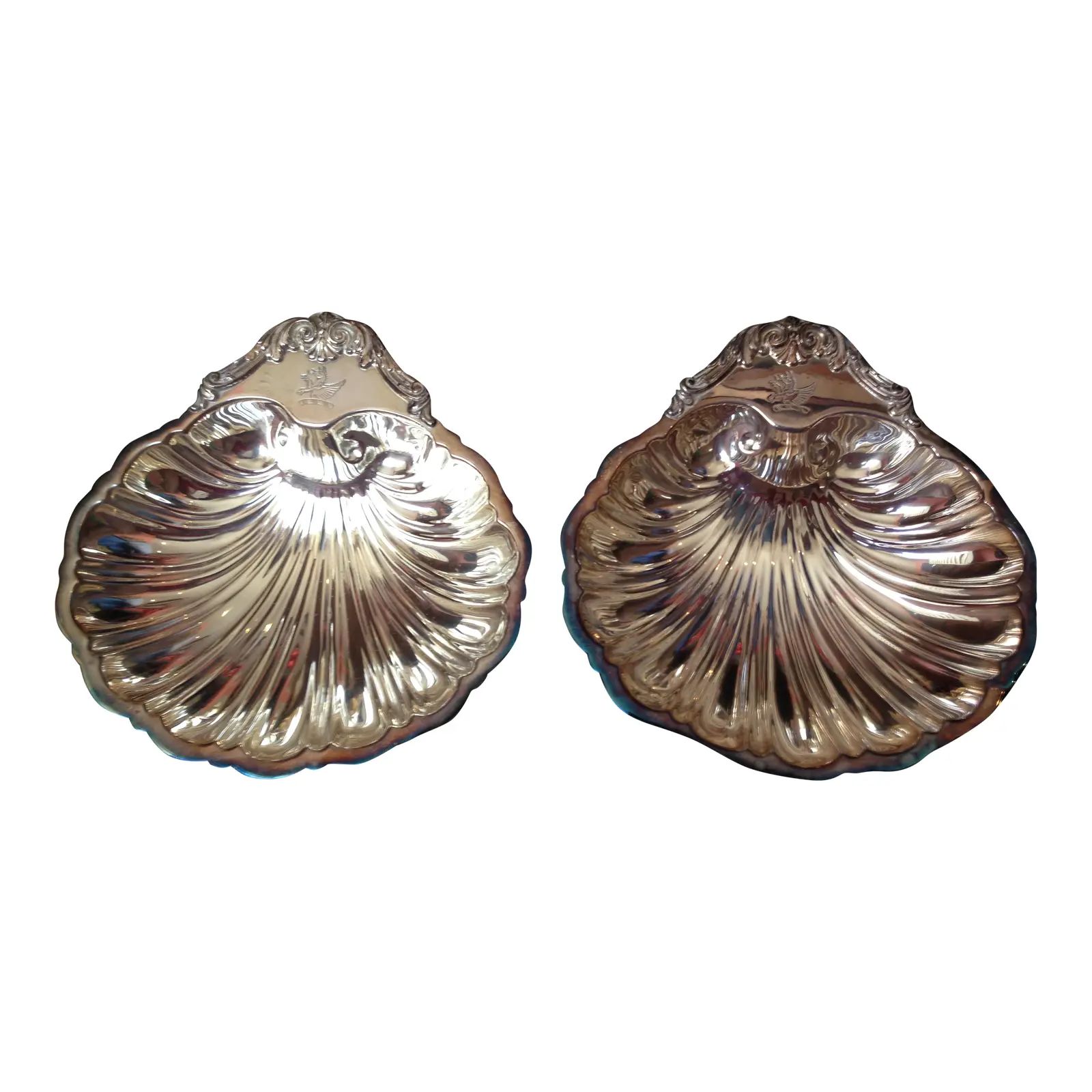 Silver Shells - a Pair | Chairish