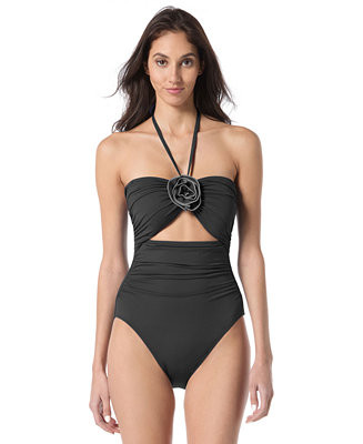 Women's Rosette Bandeau One-Piece Swimsuit | Macy's