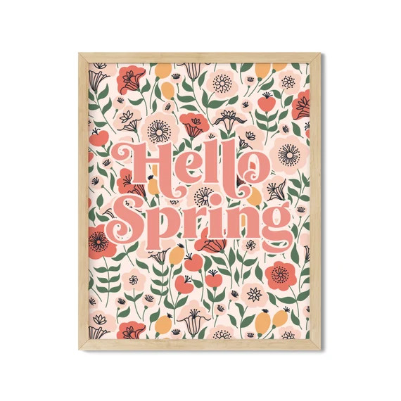 Hello Spring Printable Wall Art Spring Decor Spring Flowers | Etsy Canada | Etsy (CAD)