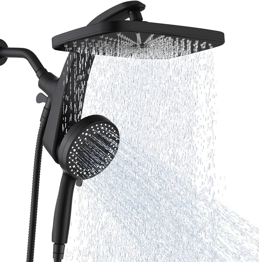 High Pressure Rain Shower Head: Upgrade Shower Heads with Handheld Spray Combo with Fixed Showerh... | Amazon (US)