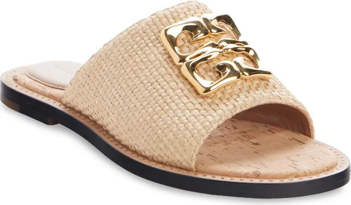 Givenchy Liquid 4G Logo Raffia Slide Sandal (Women) | Nordstrom | Nordstrom