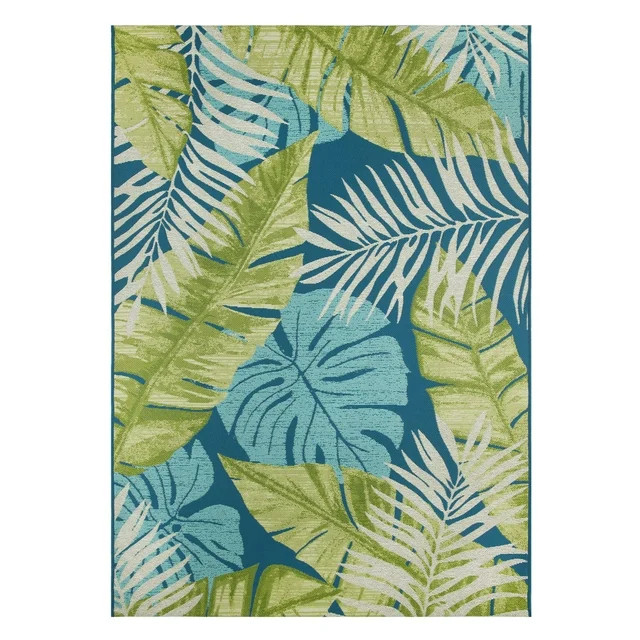 Mainstays Palm 5’x 7’ Outdoor Woven Rug - Polypropylene/Polyester - Multi Color | Walmart (US)