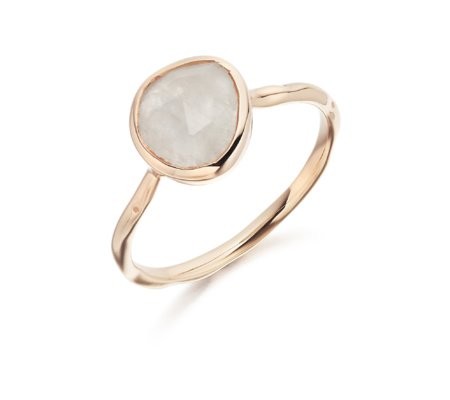 Siren Moonstone Stacking Ring, Rose Gold Vermeil on Silver | Monica Vinader (US)