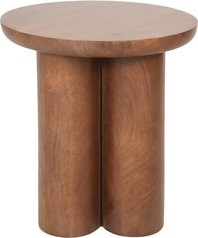 Sagebrook Home Wooden 18" H Scandinavian Farmhouse Side Table in Medium Brown Finish for Elegant ... | Amazon (US)