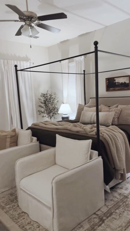 little by little…

this room has come together 😌🤍 I’m just so happy with how cozy it all is. I finally have a nightstand and was able to find a matching lamp to Shaunie’s side too. Just feeling thankful today. Hope you have had the best day!

Here’s some of my fave budget-friendly finds here:
+ bedding: super affordable for a king size and the comfiest chenille material ever
+ lamps: pottery barn look for less
+ throw pillows: all from Target
+ my actual bed pillows I sleep on 🙃: from amazon and feel like hotel-quality

Everything here will be linked in my bio 🤍 what do you think of this lil room tour?

#bedroom #bedroomtour #shopltk @shop.LTK #canopybed #moody #organicmodern #neutral #chair #cozy #masterbedroom #primarybedroom #organicmodernbedroom #bedroominspo 

#LTKhome #LTKunder100 #LTKsalealert