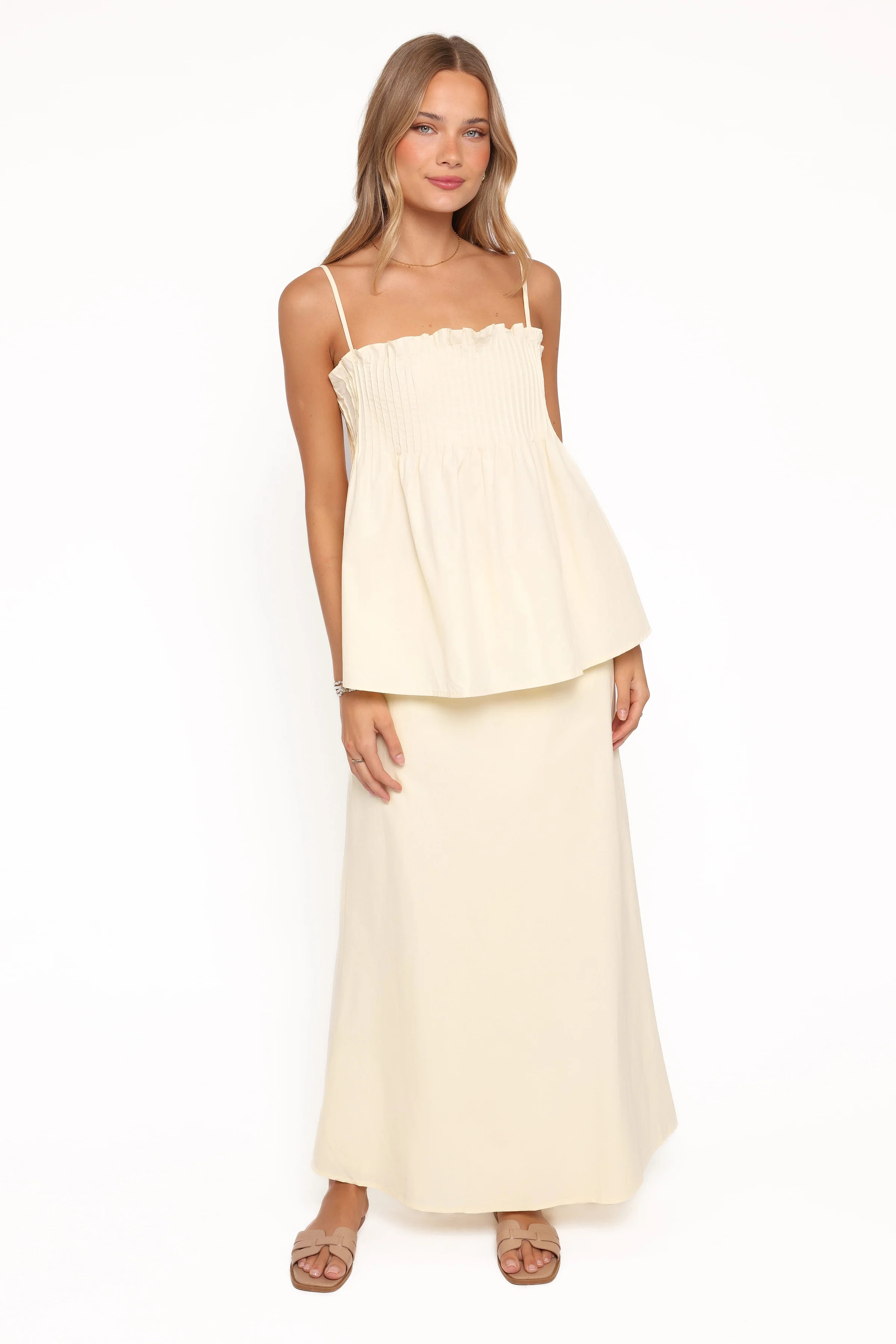 Elena Cotton Maxi Skirt - Butter Yellow | Petal & Pup (US)