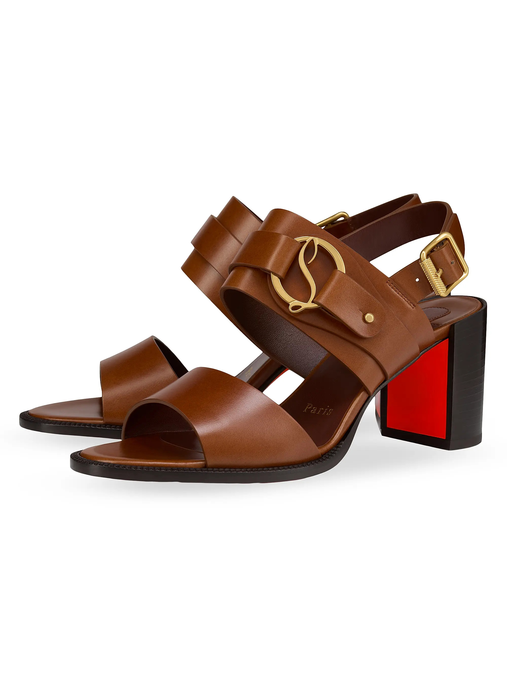 Her in Roma Patinated Calf Leather Block Sandals | Saks Fifth Avenue