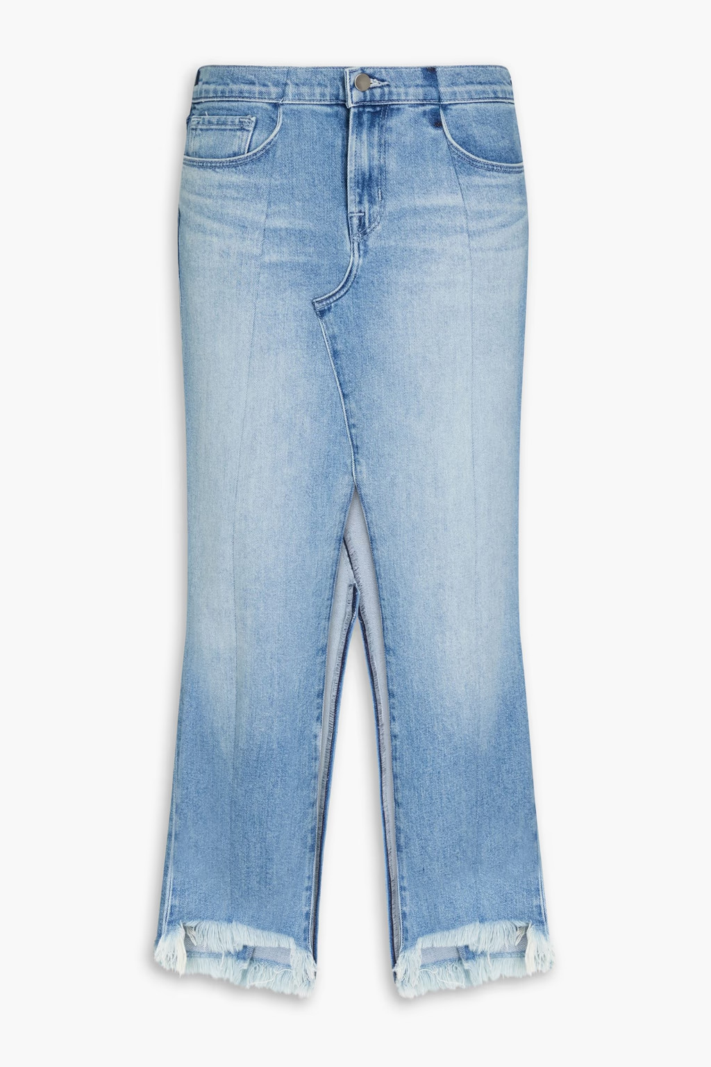 The Reworked frayed denim midi skirt | The Outnet (US and CA)