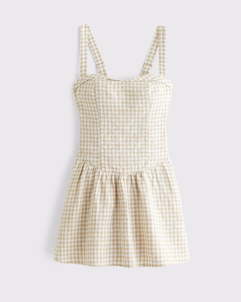 Premium Linen Drop-Waist Skort | Abercrombie & Fitch (US)