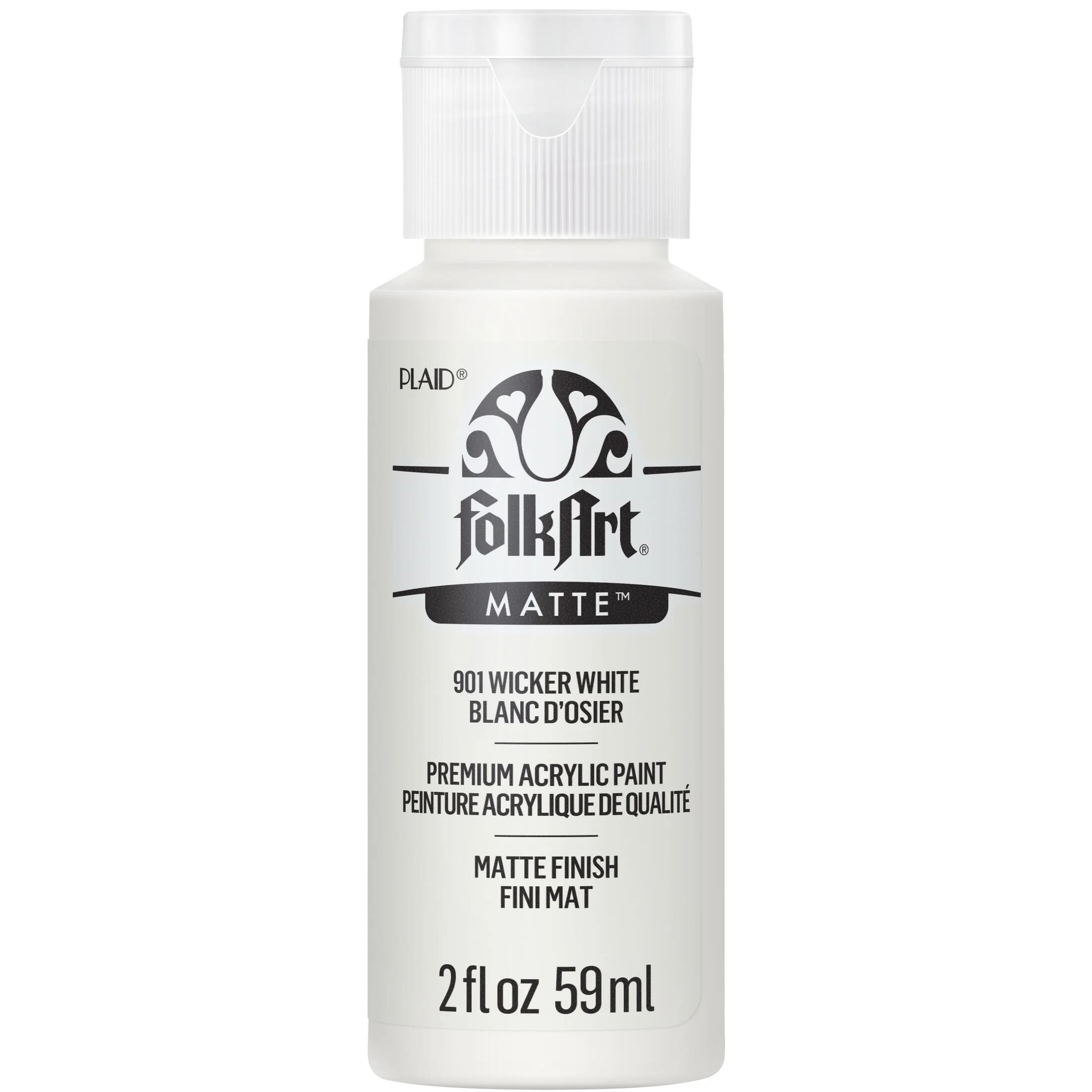 FolkArt Acrylic Craft Paint, Matte Finish, Wicker White, 2 fl oz | Walmart (US)