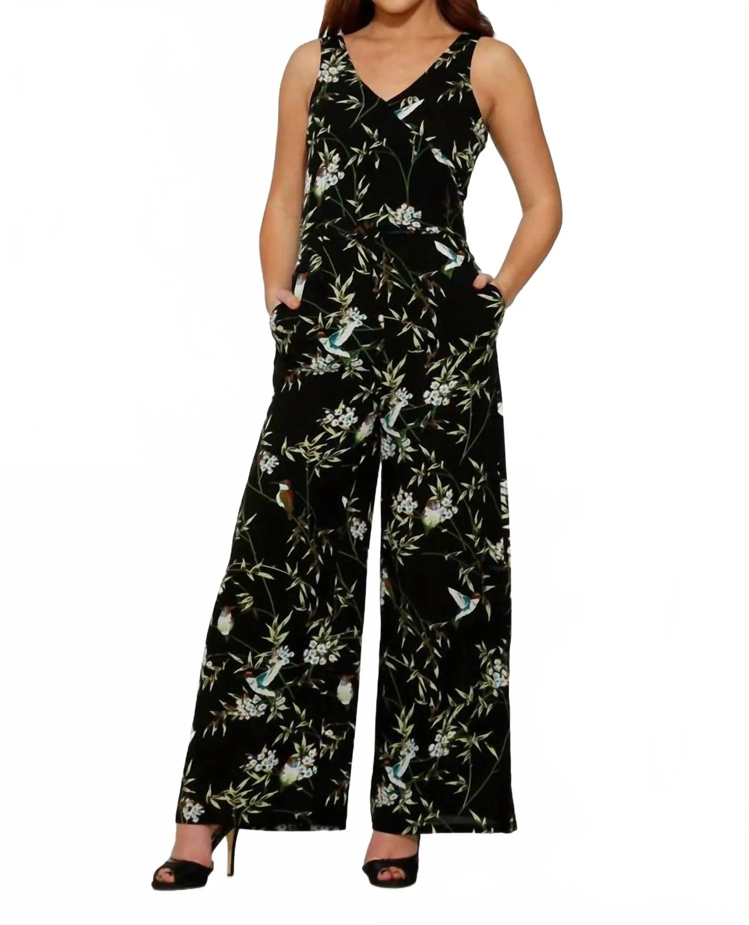 Leaf Jumpsuit In Black Green | Shop Simon