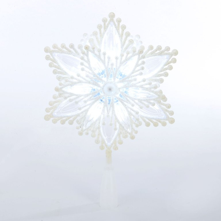 Holiday Time LED Christmas Tree Topper, White Snowflake, 12.5" - Walmart.com | Walmart (US)